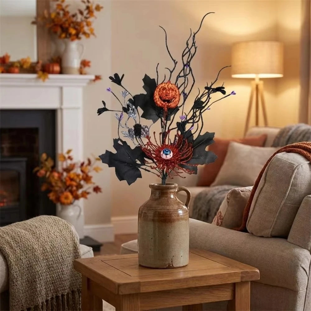 Halloween Gothic Jack O Lantern Artificial Floral Pick Stem