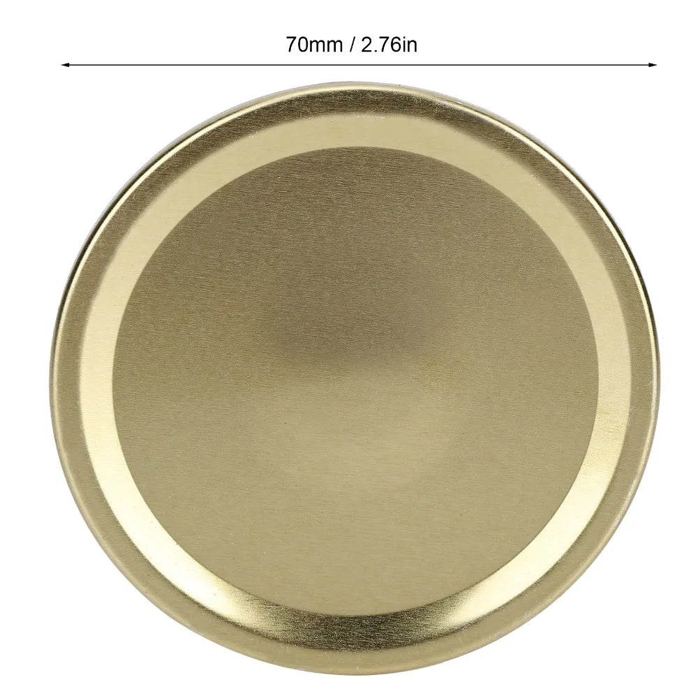 24-Pack Tinplate Jar Lids 70mm/86mm – Silver & Gold Covers