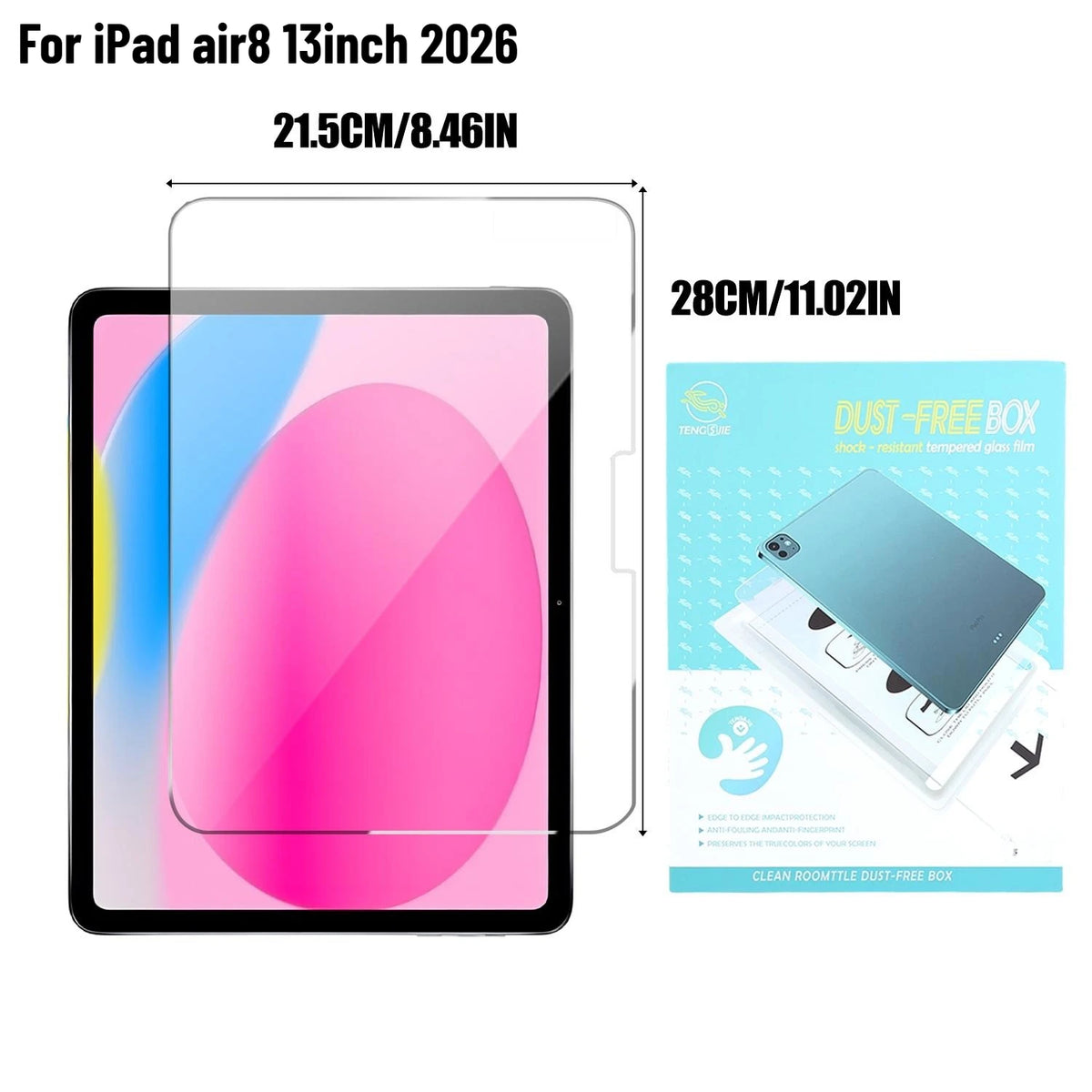 Tempered Glass Screen Protector iPad Pro Air 11 & 13 Inch 2025