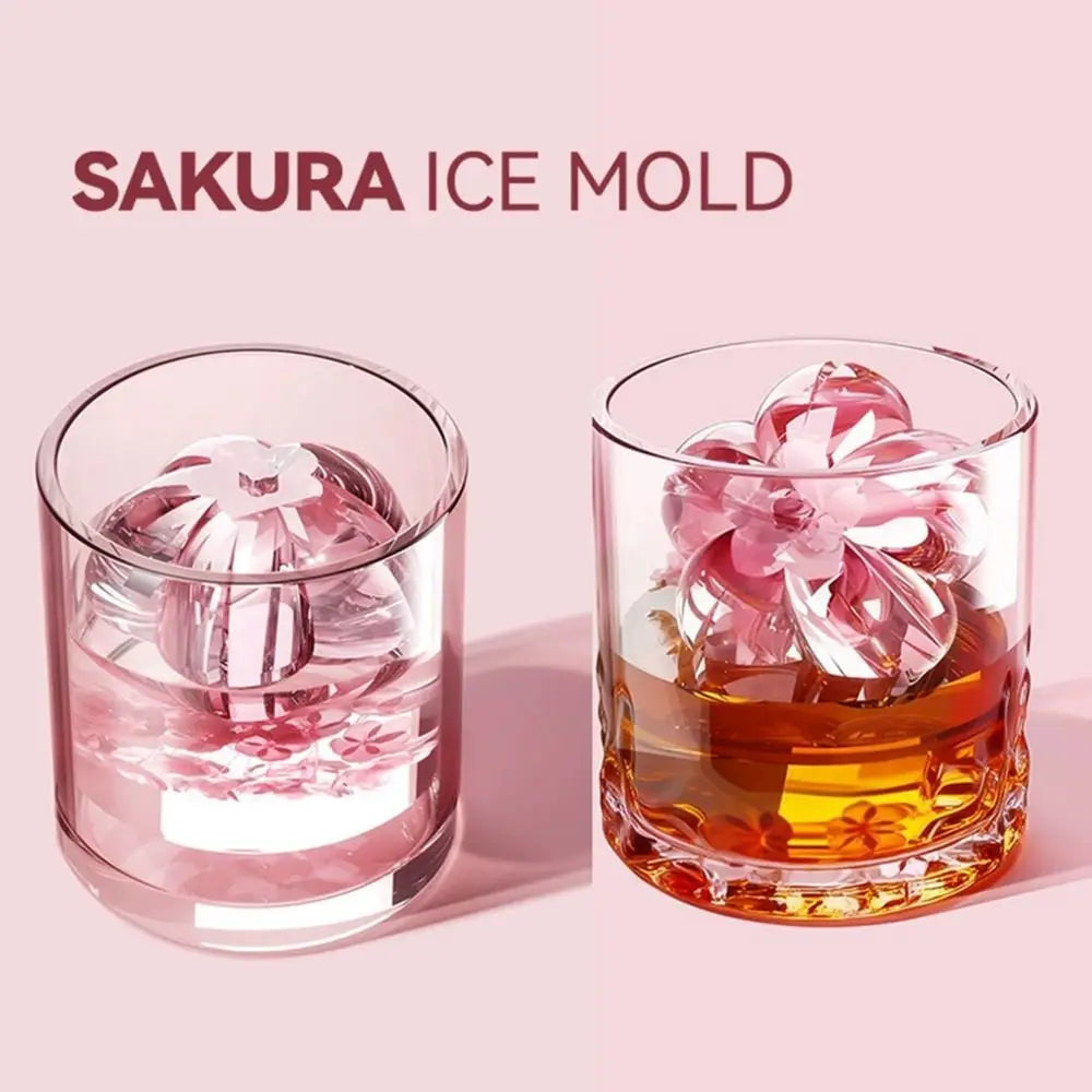 3D Cherry Blossom Silicone Ice Mold – BPA-Free, Easy Release