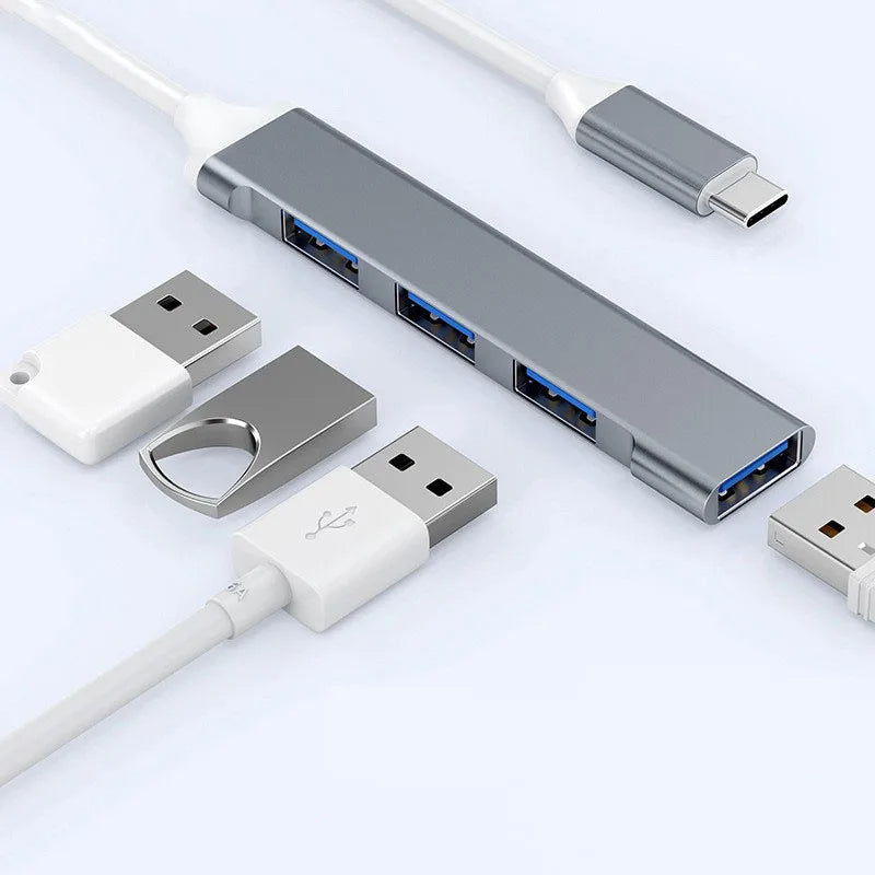 OULLX USB-C 4-Port Hub – Aluminum Ultra-Thin Splitter