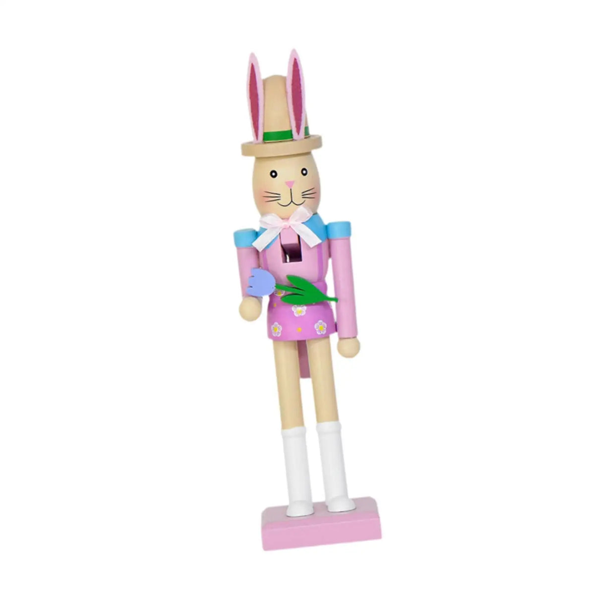 Easter Bunny Nutcracker Wood Figurine | Tabletop Statue