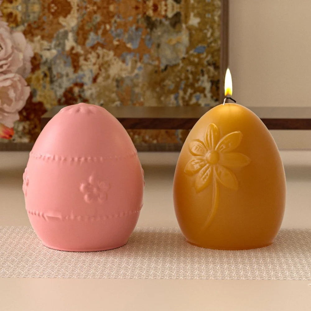 Flower Relief Easter Egg Silicone Mold – Resin, Candle & DIY