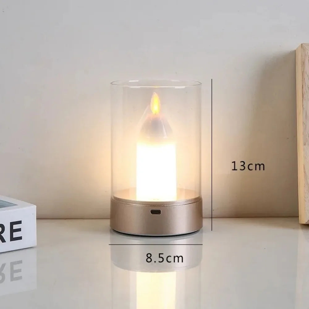 Rechargeable Flameless LED Candle Night Light – Dimmable Warm