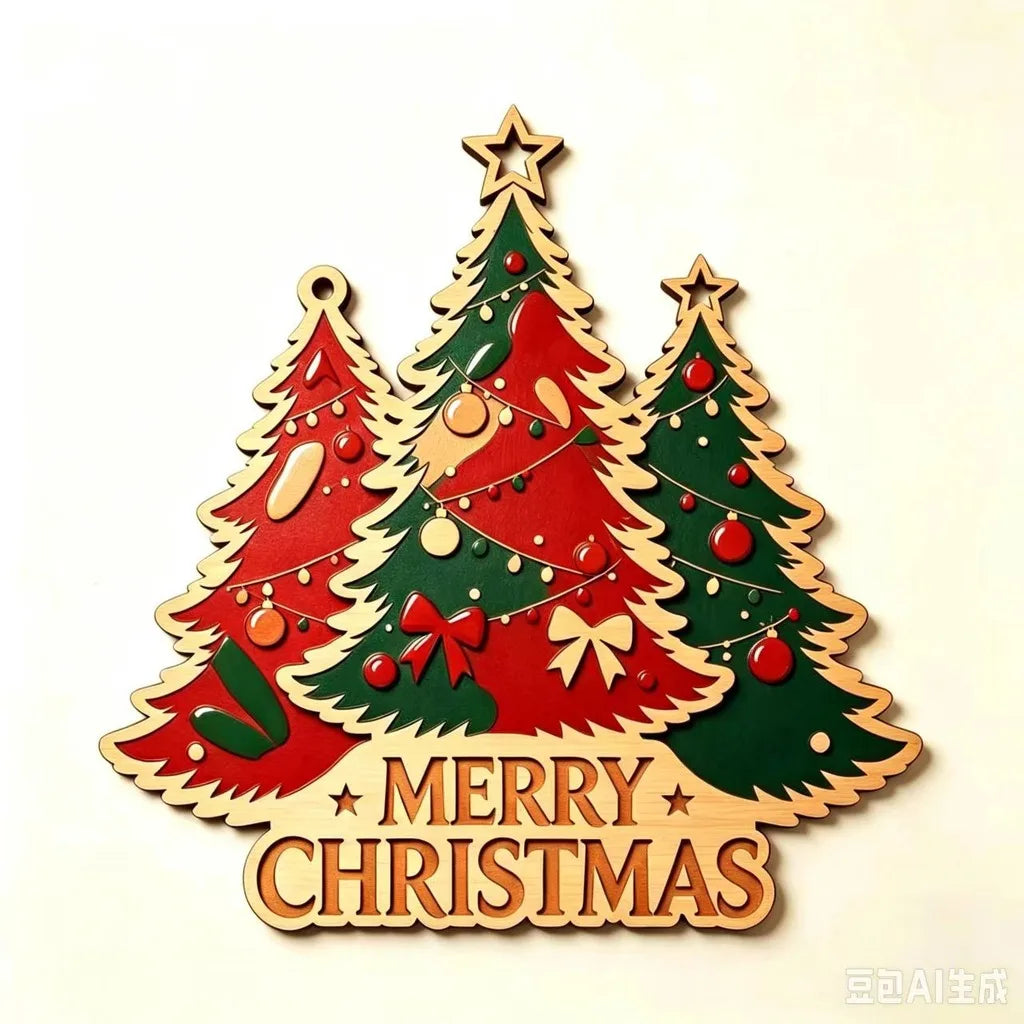 Wooden Christmas Tree Hanging Ornament | Holiday Wall Décor