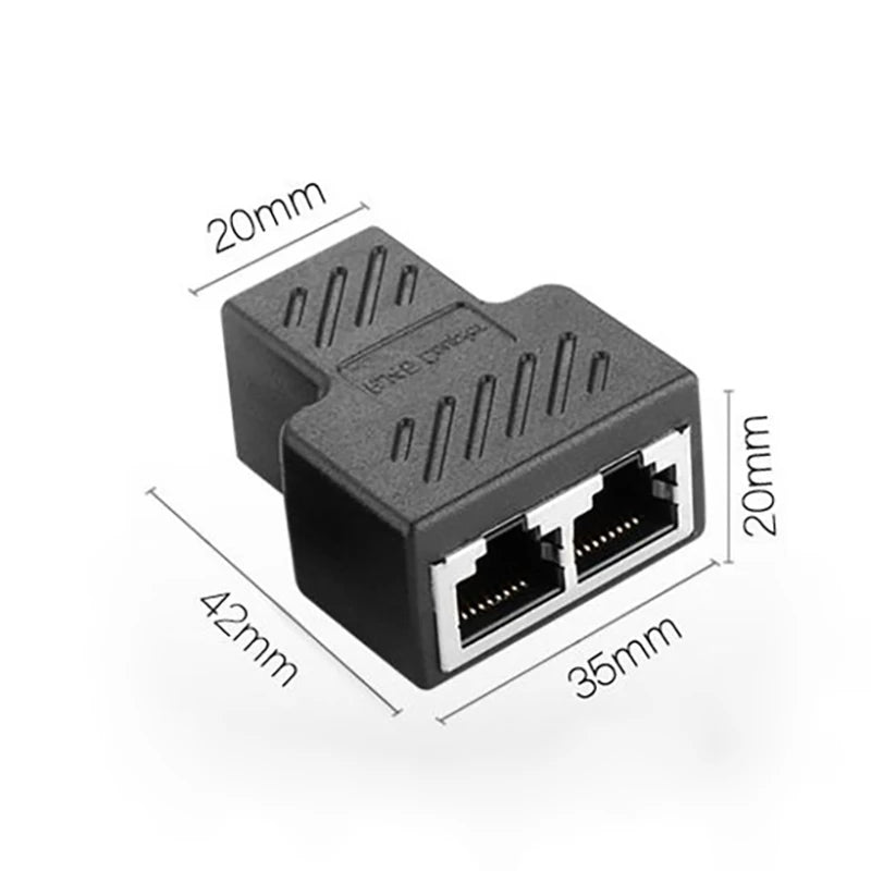 2-Pack RJ45 Ethernet 3-Way Shielded Splitter Adapter | Gigabit