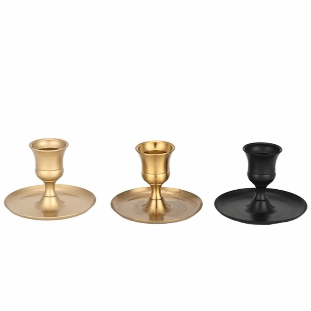 Matte Black Vintage Candlestick Holder | Wedding & Home Decor