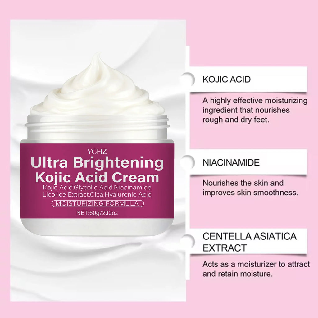 Kojic Acid Brightening Cream – Niacinamide, Vitamin C & E