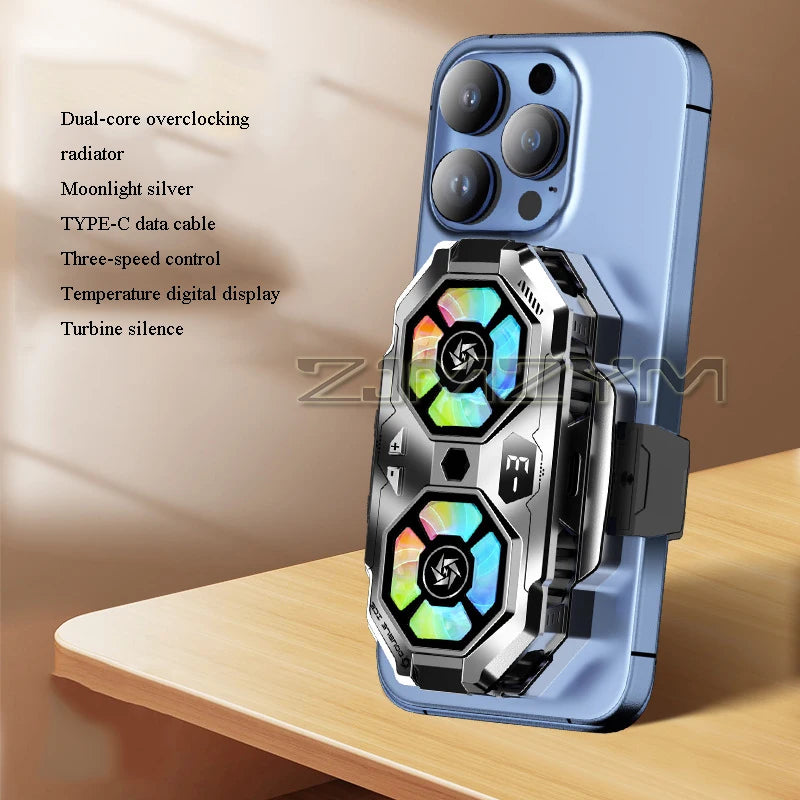 Dual-Fan Semiconductor Phone Cooler – iPhone & Android