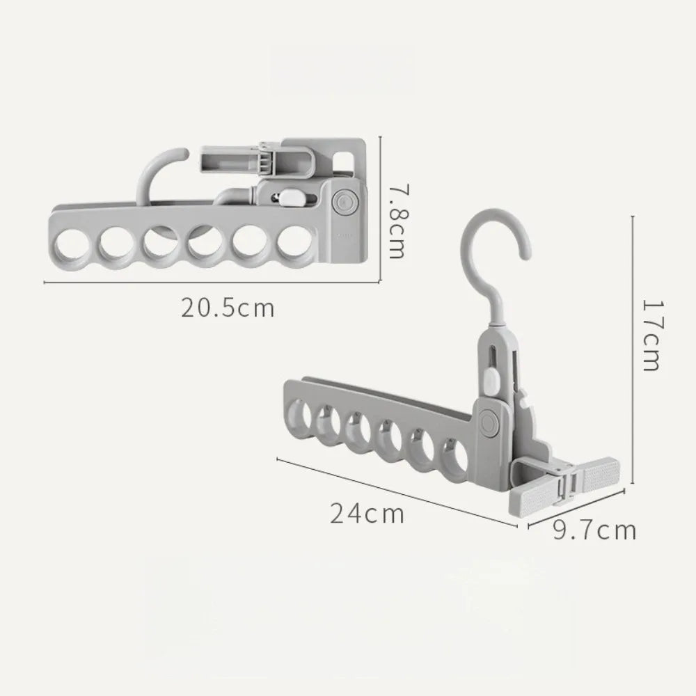 6-Hole Foldable Clothes Hanger – Lightweight Travel Rack