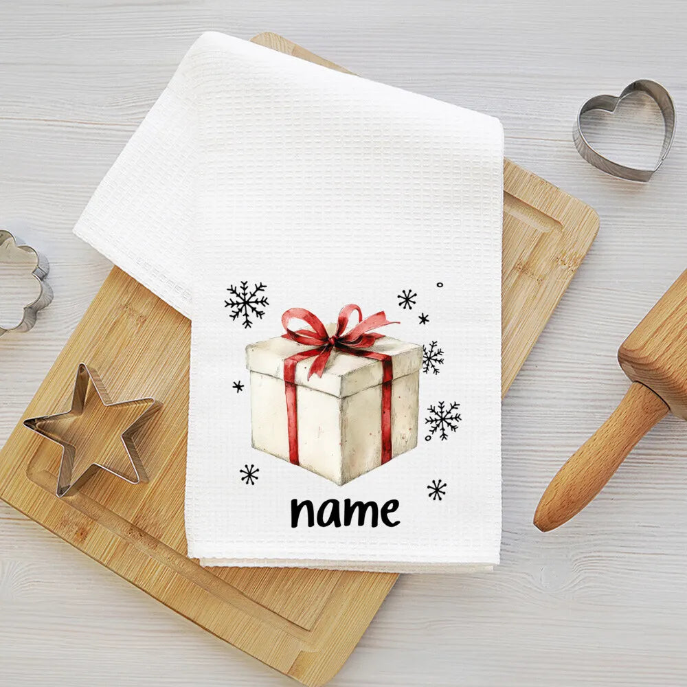 Personalized Christmas Tea Towel – Festive Holiday Kitchen Gift