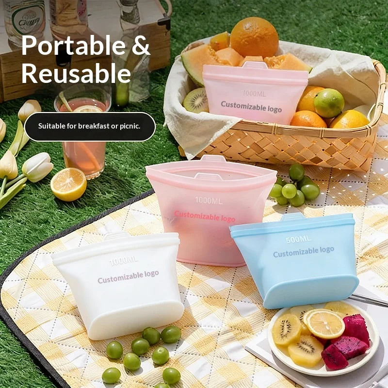500ml Reusable Silicone Food Storage Bag – BPA-Free & Airtight