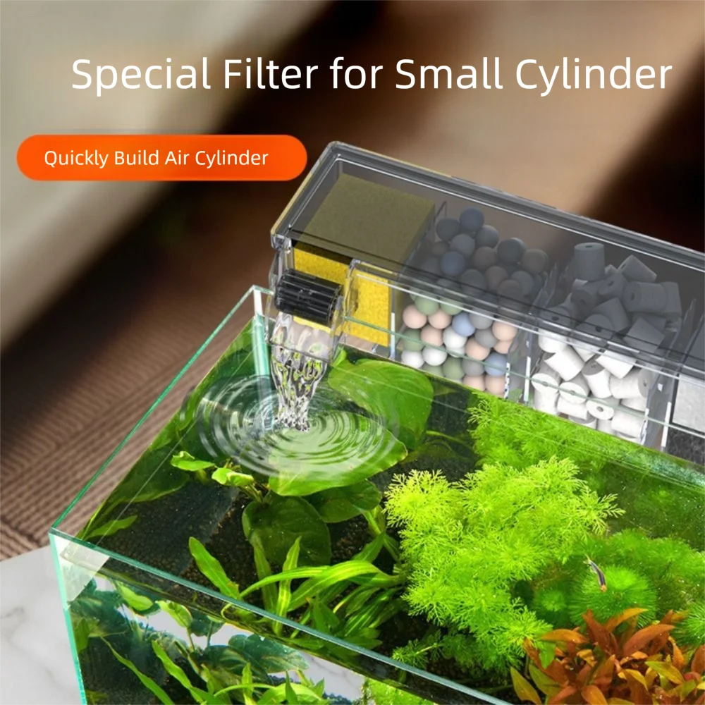Wall-Mounted Fish Tank with Silent Waterfall Filter & Pump