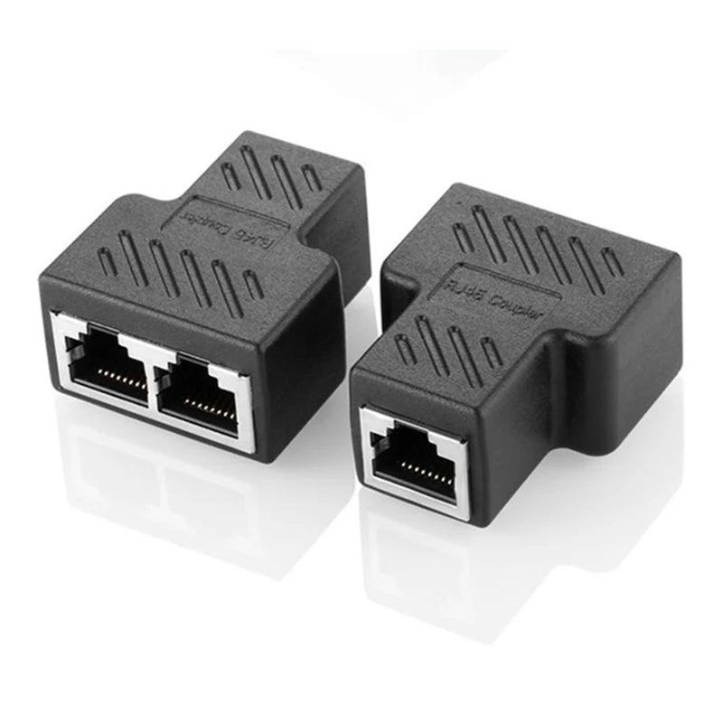 2-Pack RJ45 Ethernet 3-Way Shielded Splitter Adapter | Gigabit