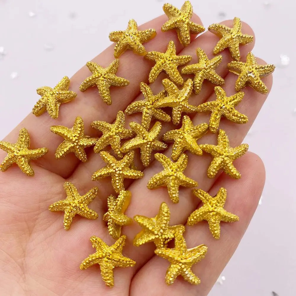 60pcs Resin Star Flatback Embellishments – Gold & Silver DIY