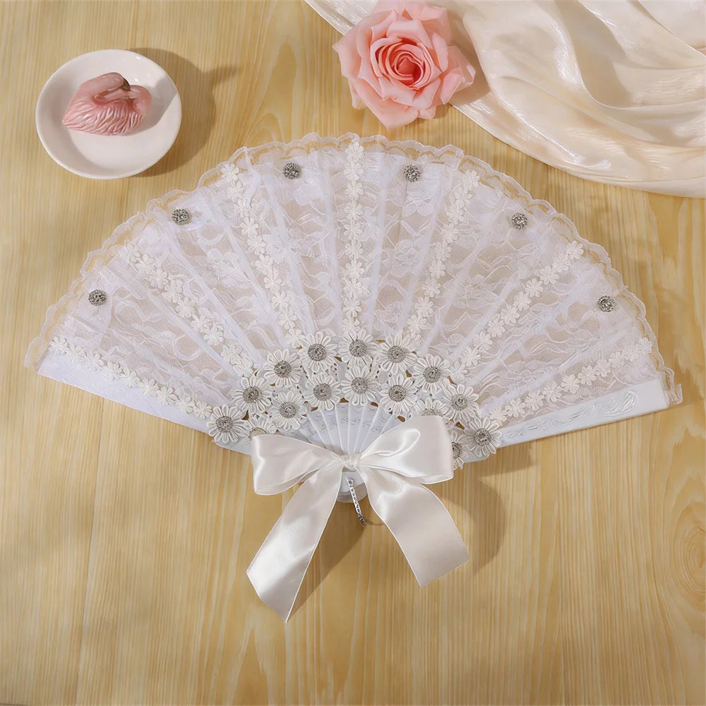 Snow White Feather Foldable Fan – Bridal Wedding Decoration