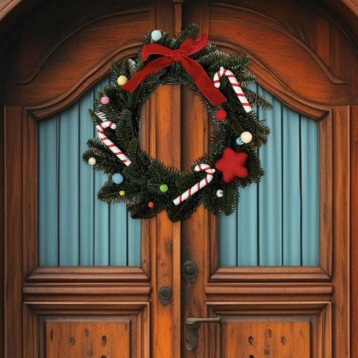 Multicolor Artificial Christmas Wreath – Door & Wall Holiday Decor