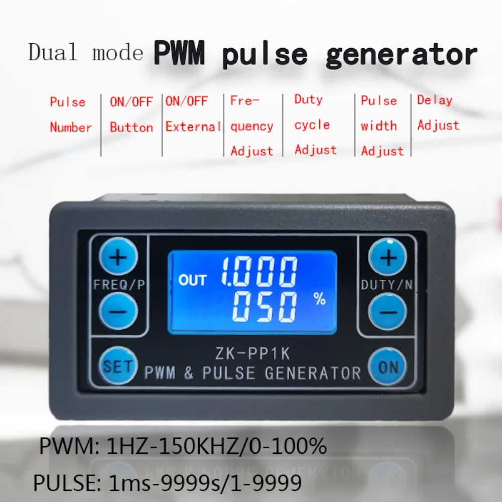 ZK-PP1K PWM Signal Generator | 1Hz–150KHz Square Wave