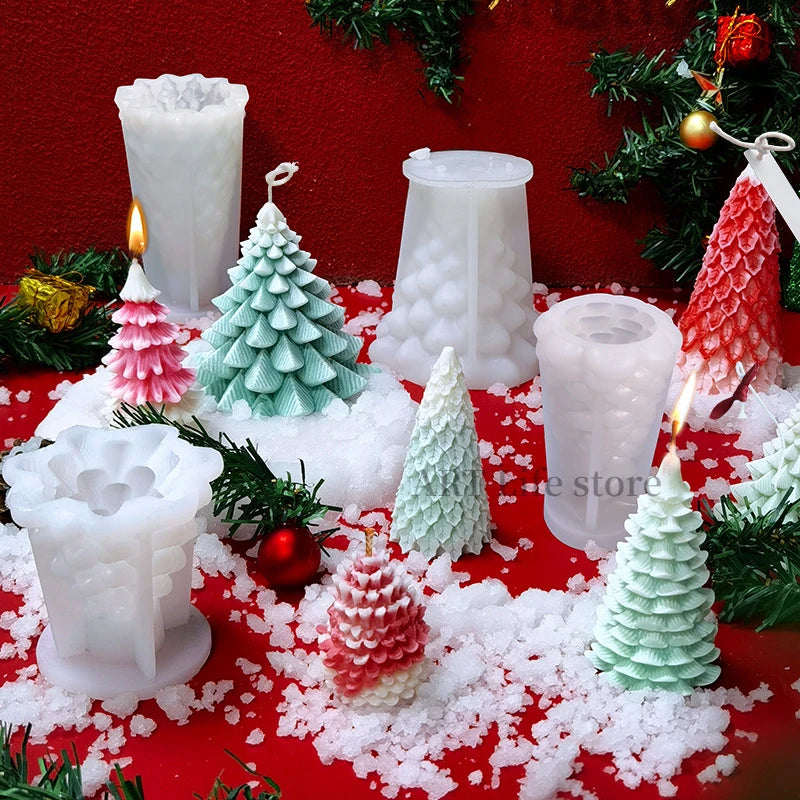 3D Christmas Tree Silicone Mold – Candle, Resin & Plaster