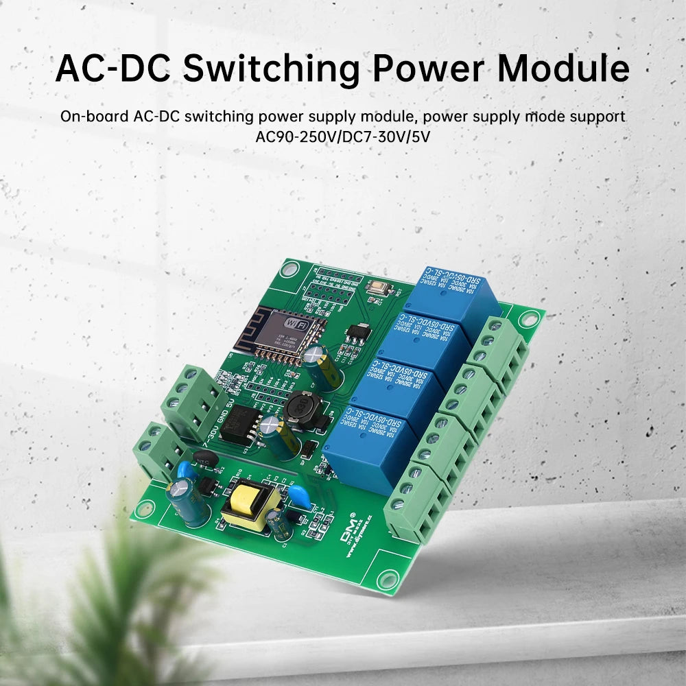 ESP8266 ESP-12F WiFi 4-Channel Relay Module Dev Board