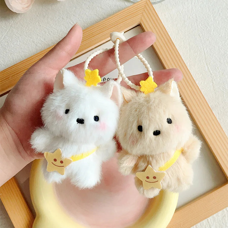 Cute Plush Cat Keychain – Kawaii Star Pendant Bag Charm
