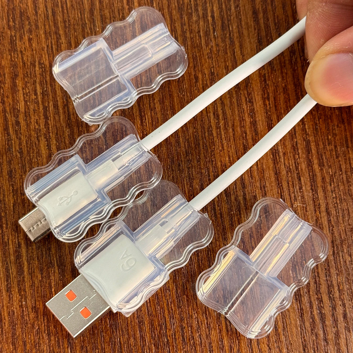 10-Pack Clear TPU Cable Protector Sleeve – iPhone & Android