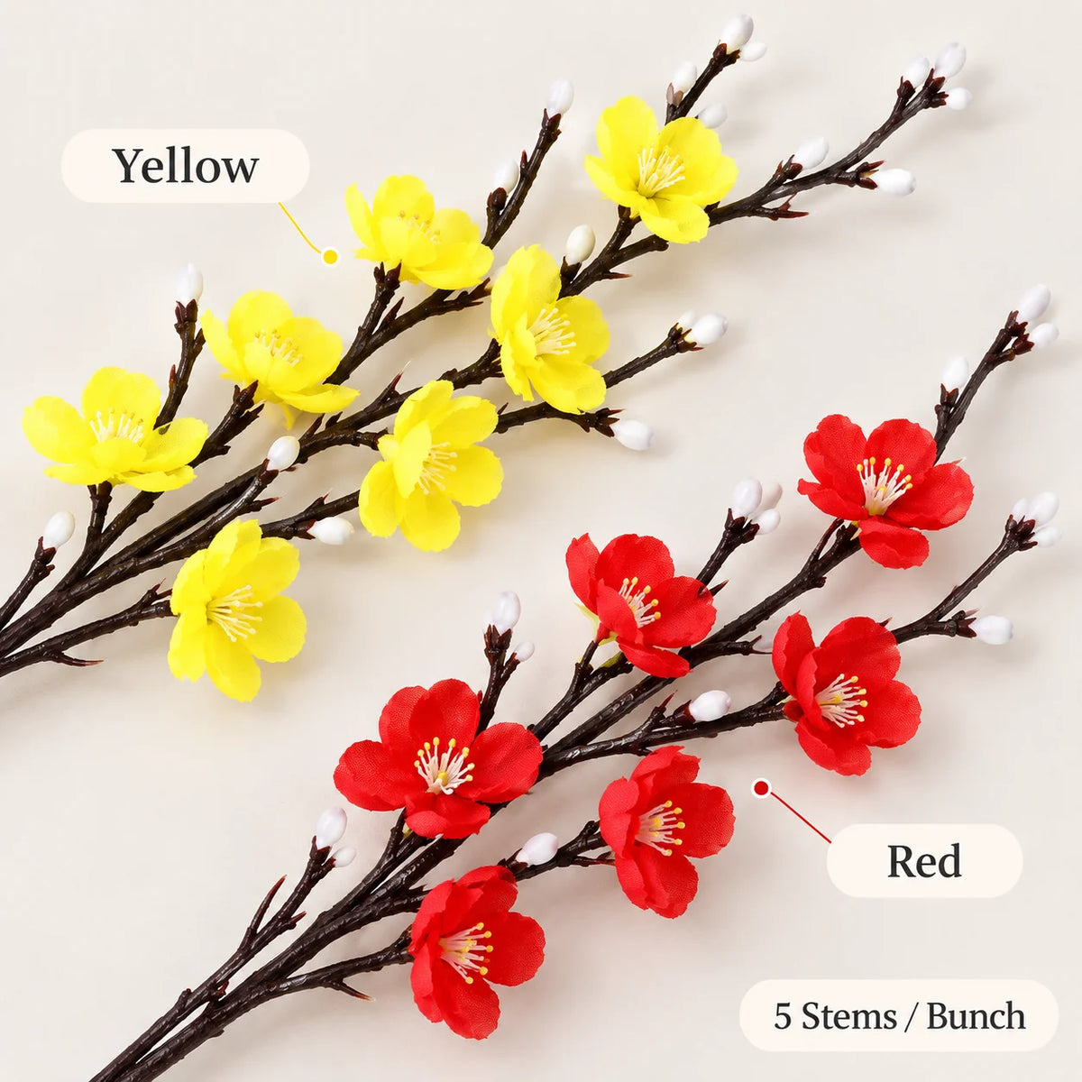 55CM Artificial Plum Blossom Branch | Chinese Style Faux Flower