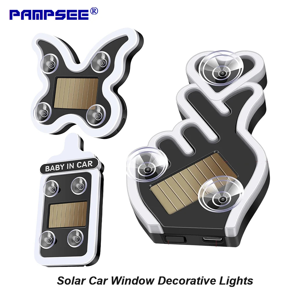 Solar Butterfly Car Ambient Light | 6 Modes, Dual Charging