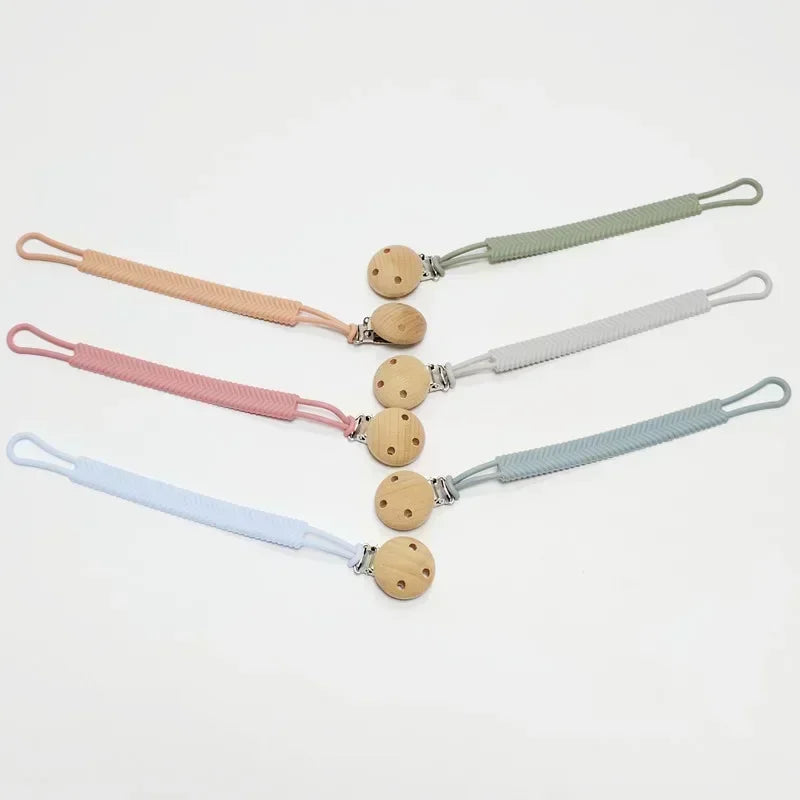 Baby Silicone Pacifier Clip Chain & Teether – BPA Free Rainbow
