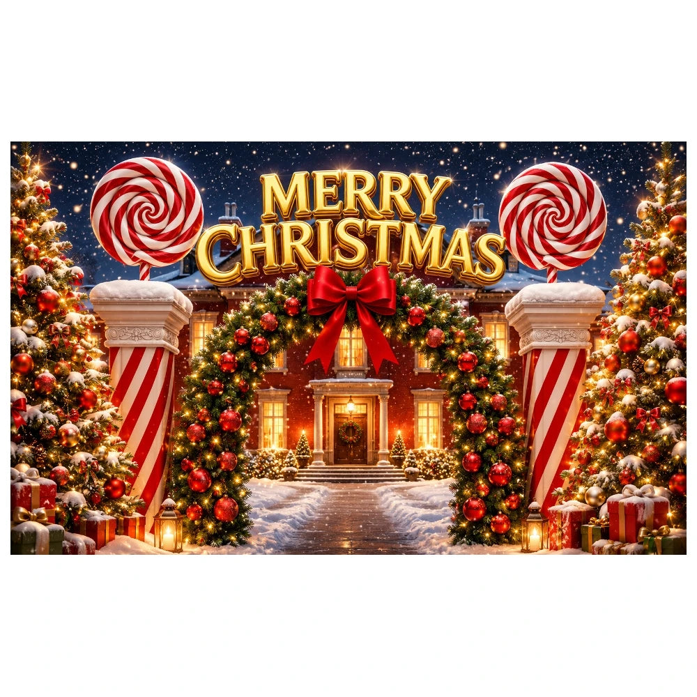 Christmas Backdrop Banner | Winter Holiday Xmas Display