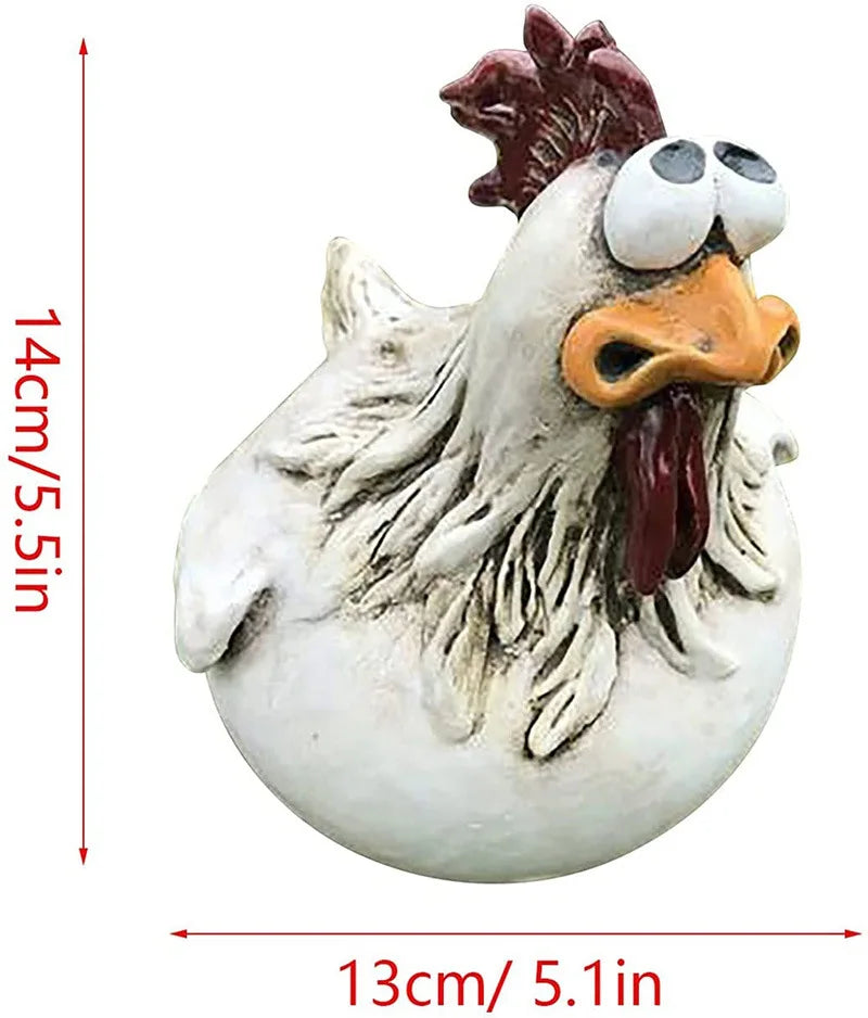 Big-Eyed Chicken Garden Ornament – Fence & Courtyard Decor