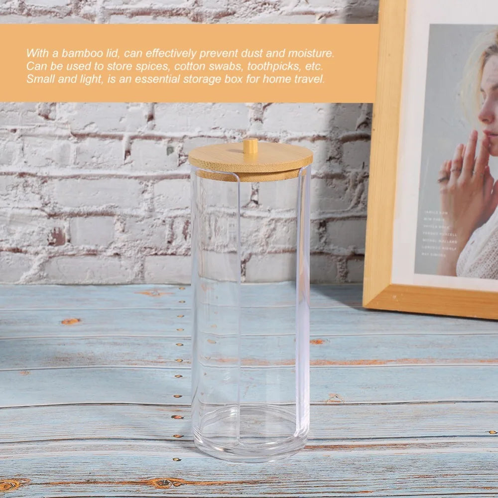 2-Pack Clear Cylinder Storage Jars with Wood Lid | 350ml & 650ml