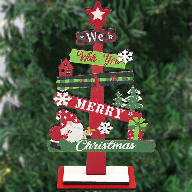 Desktop Christmas Tree Wooden Ornament – DIY Xmas Décor