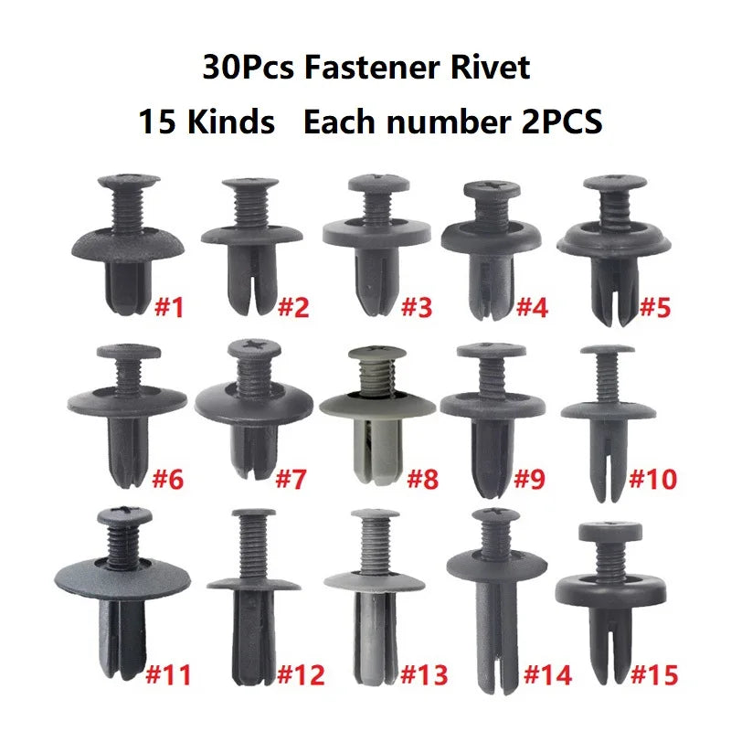 kkjoy Mixed Plastic Car Bumper Trim Retainer Clips 30/60 Pcs