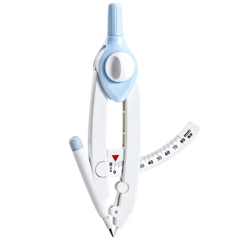 Plastic Safety Drawing Compass with Lock, Scale & Lead Refills
