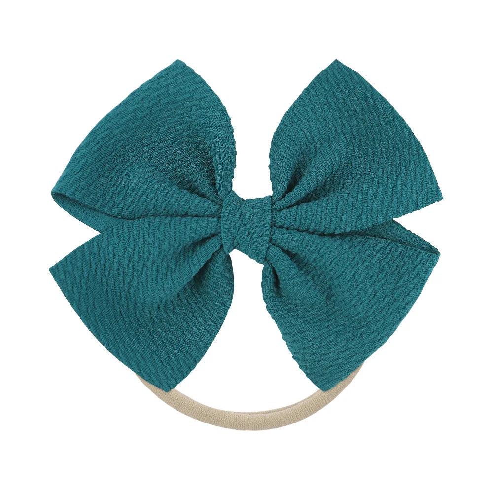12-Pack Grosgrain Ribbon Hair Bows – Elastic Ponytail Holders