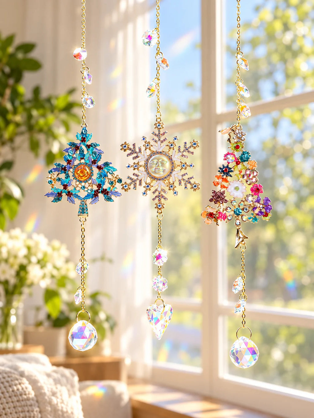 Crystal Christmas Tree Suncatcher – Rainbow Prism Ornament