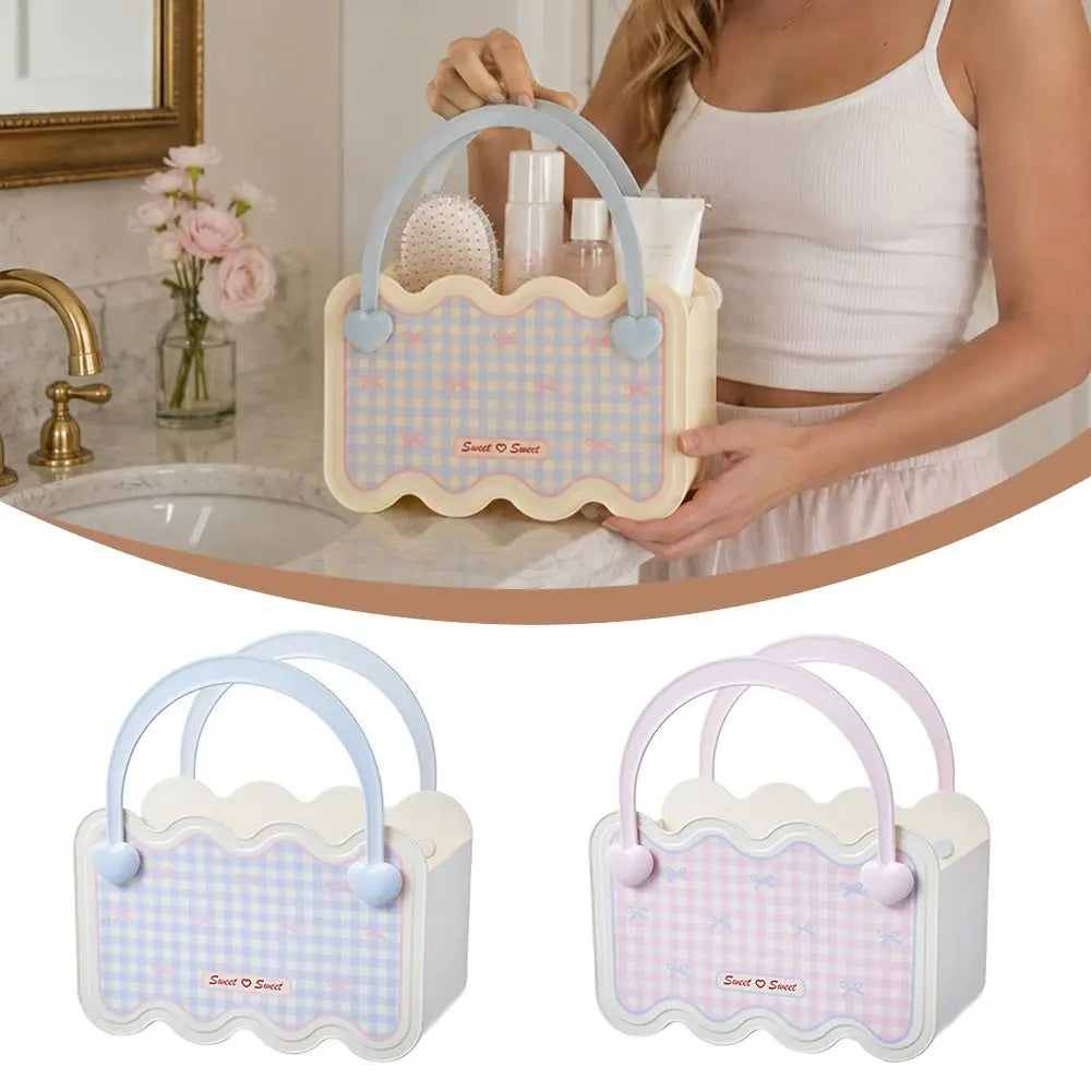 Heart-Shaped Stackable Shower Basket | Portable Bathroom Organizer