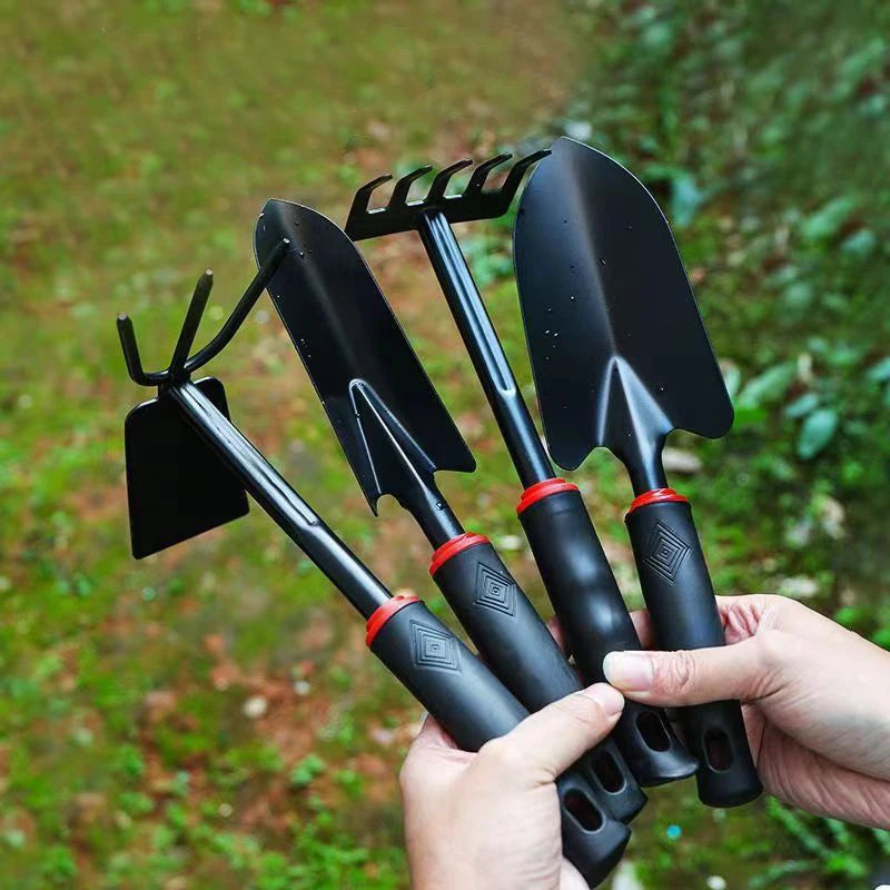 Garden Hoe Shovel & Five-Tooth Rake Set – Rubber Handle