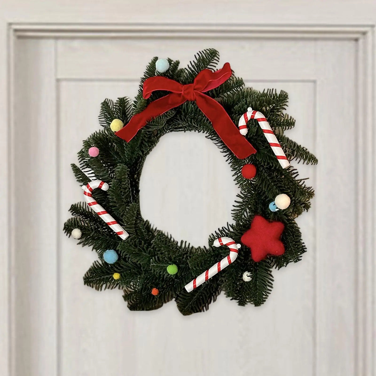 Multicolor Artificial Christmas Wreath – Door & Wall Holiday Decor