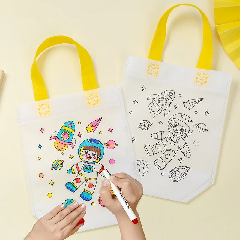 DIY Coloring Canvas Gift Bags for Kids – 15 Fun Patterns