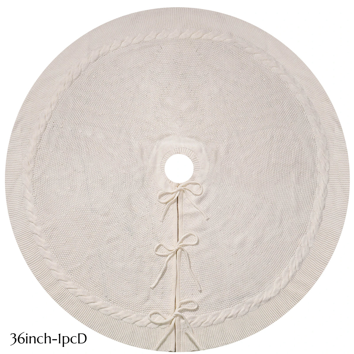 Vintage Red & White Christmas Tree Skirt | Thick Polyester