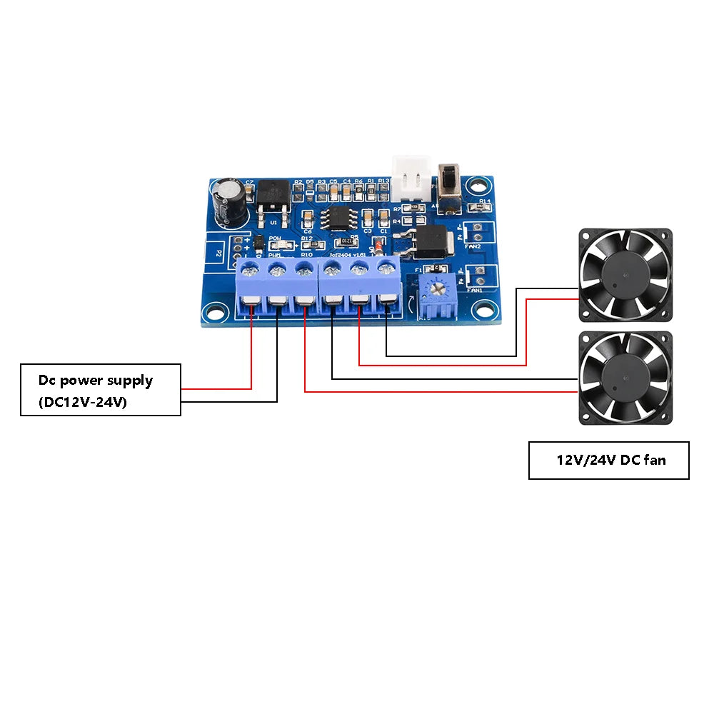 DC 12V/24V PWM Fan Temperature Control Speed Regulator Module
