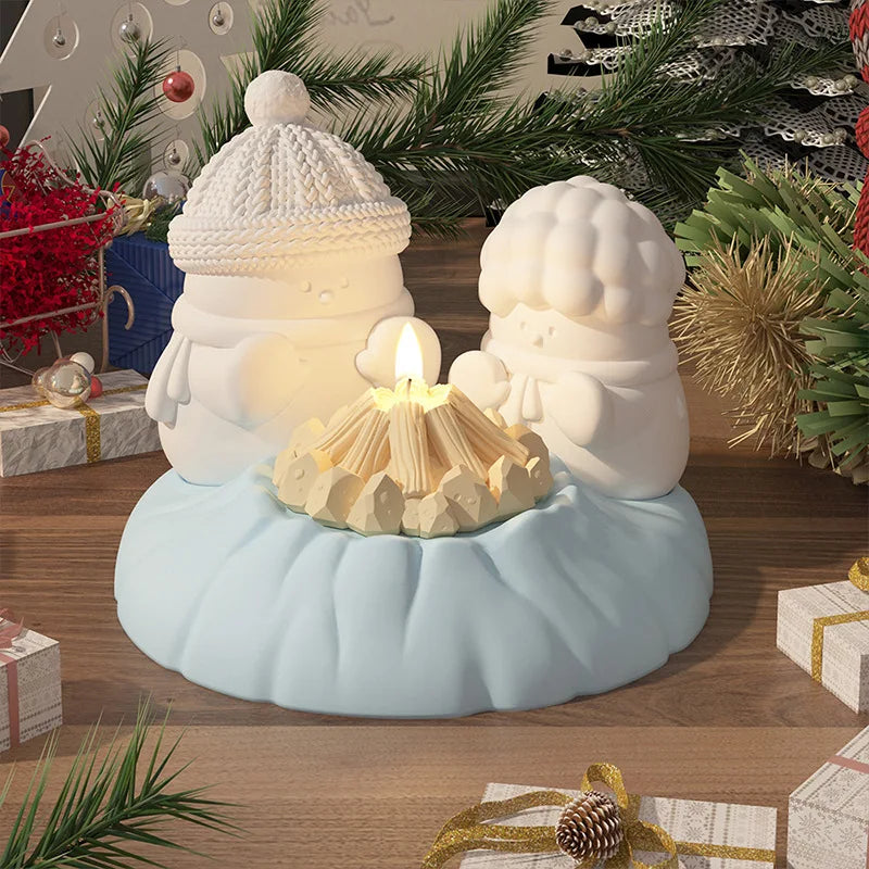 3D Melting Snowman Silicone Mold – Candle, Resin & Cake