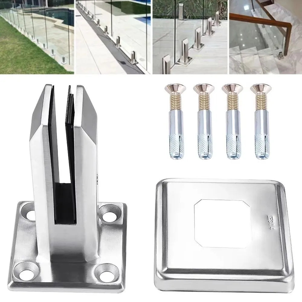 No-Drill Stainless Steel Fence Clamp – Glass & Railing Bracket