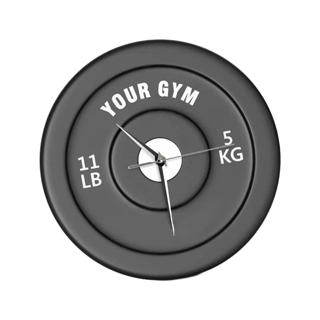 Silent Barbell Gym Wall Clock 30cm – Fitness Room Decor