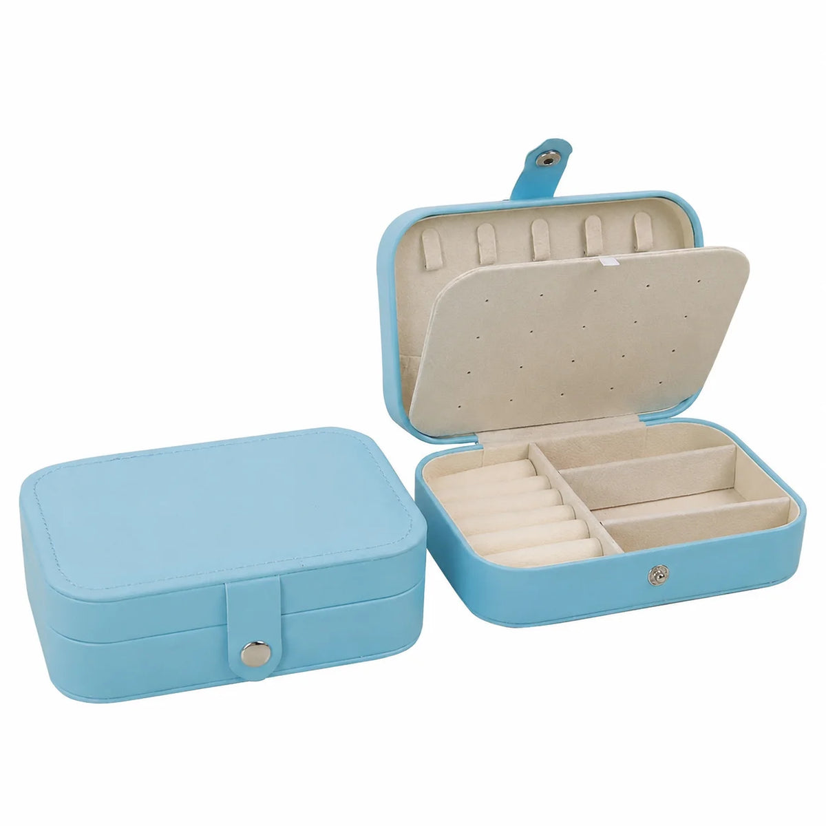 Mini PU Leather Travel Jewelry Box – Multi Compartment Organizer