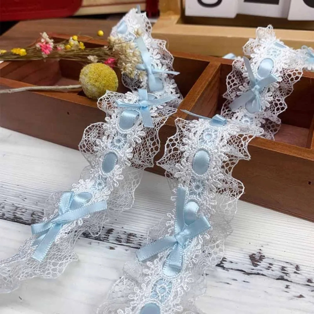 1 Yard Pleated Bow Lace Trim Ribbon – Sewing & Wedding Décor