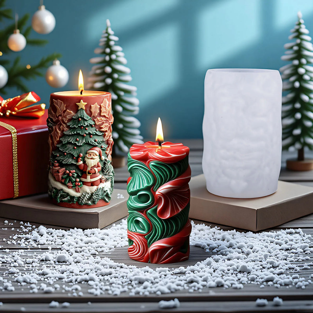 Christmas Cylinder Silicone Candle Mold | DIY Aroma Craft