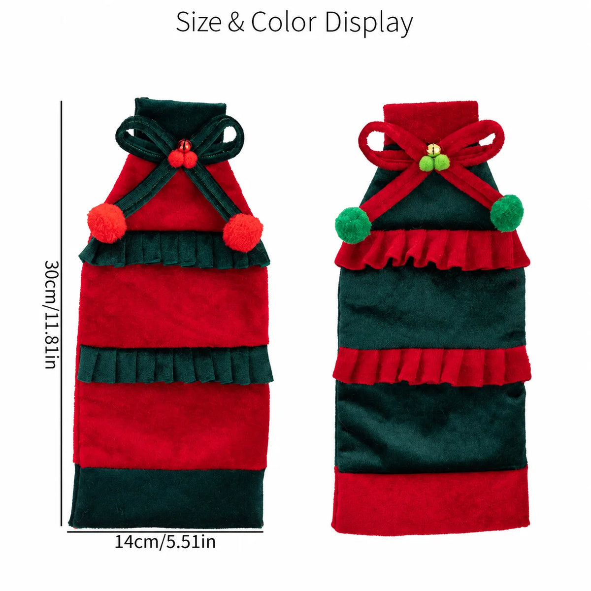 Christmas Wine Bottle Cover – Velvet Festive Holiday Décor